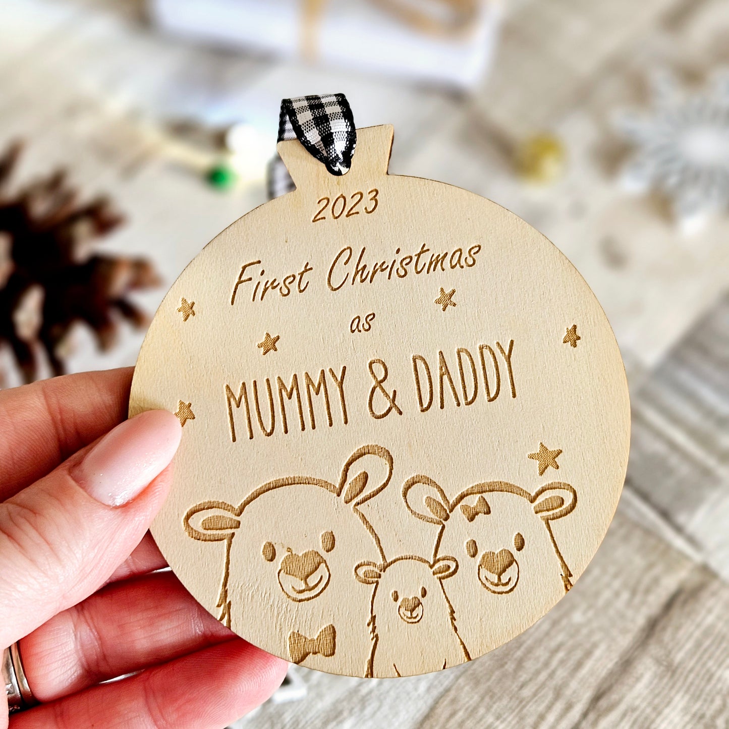 Polar Bear 1st Christmas as Mummy & Daddy Decoration