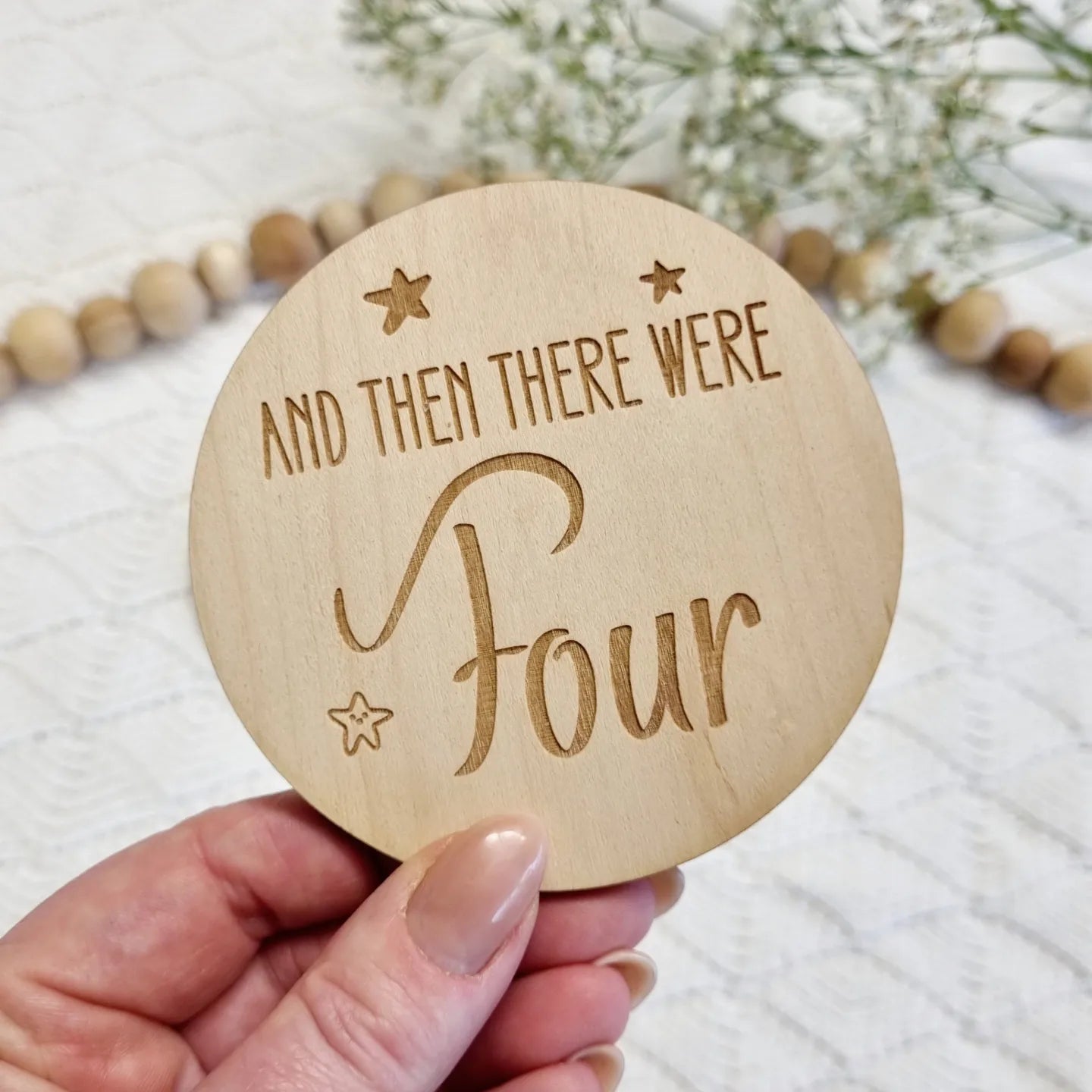 Wooden Star Design Pregnancy/Birth/Baby Announcement Photo Prop Plaques